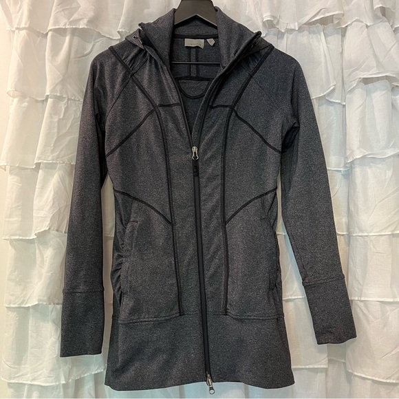 Athleta Hooded Structured Double Zipper Zip Up Jacket w/ Pockets  - Size… - Picture 1 of 11